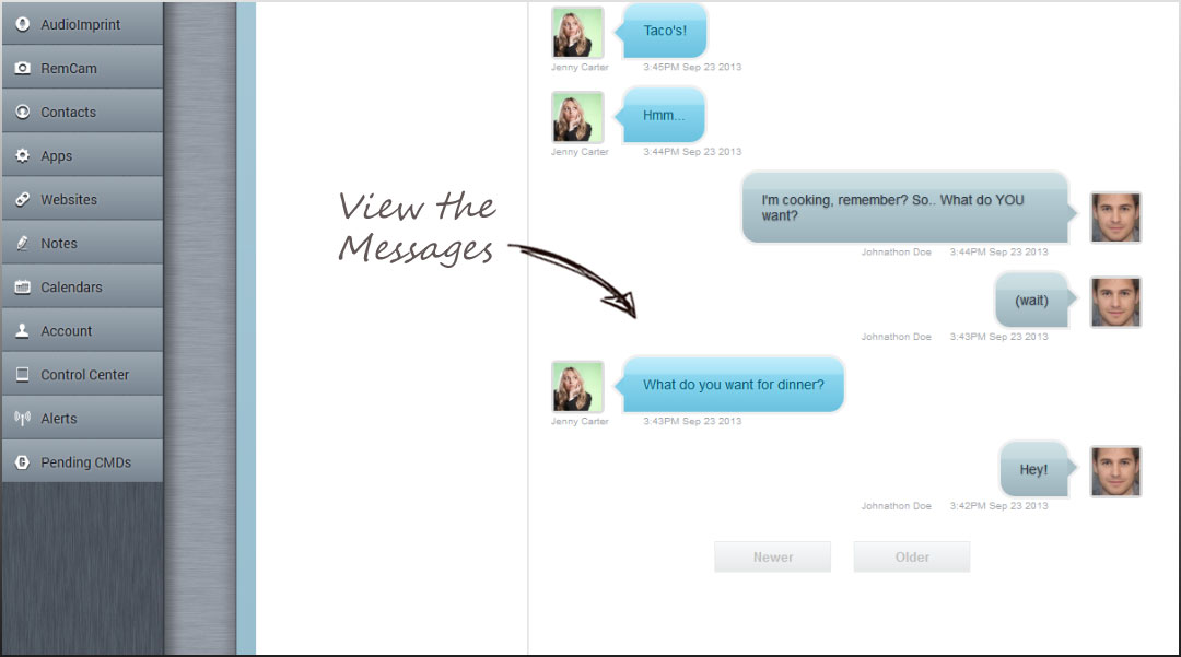 View the messages