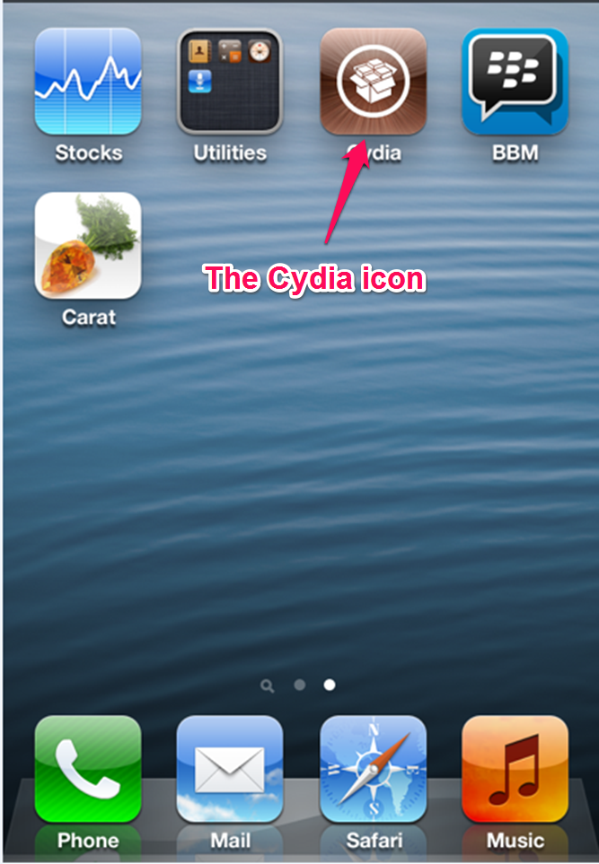 The cydia icon is showing in the app directory