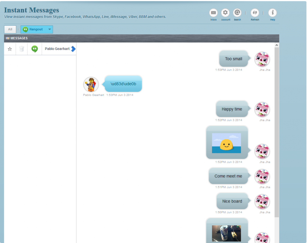 allcapturedhangoutsinformationonthetargetiphonewillbedisplayed