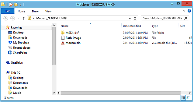modem file downloaded