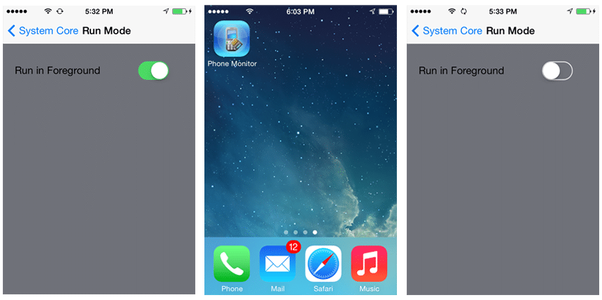 Here you can see that the user is given an option to display FlexiSPY